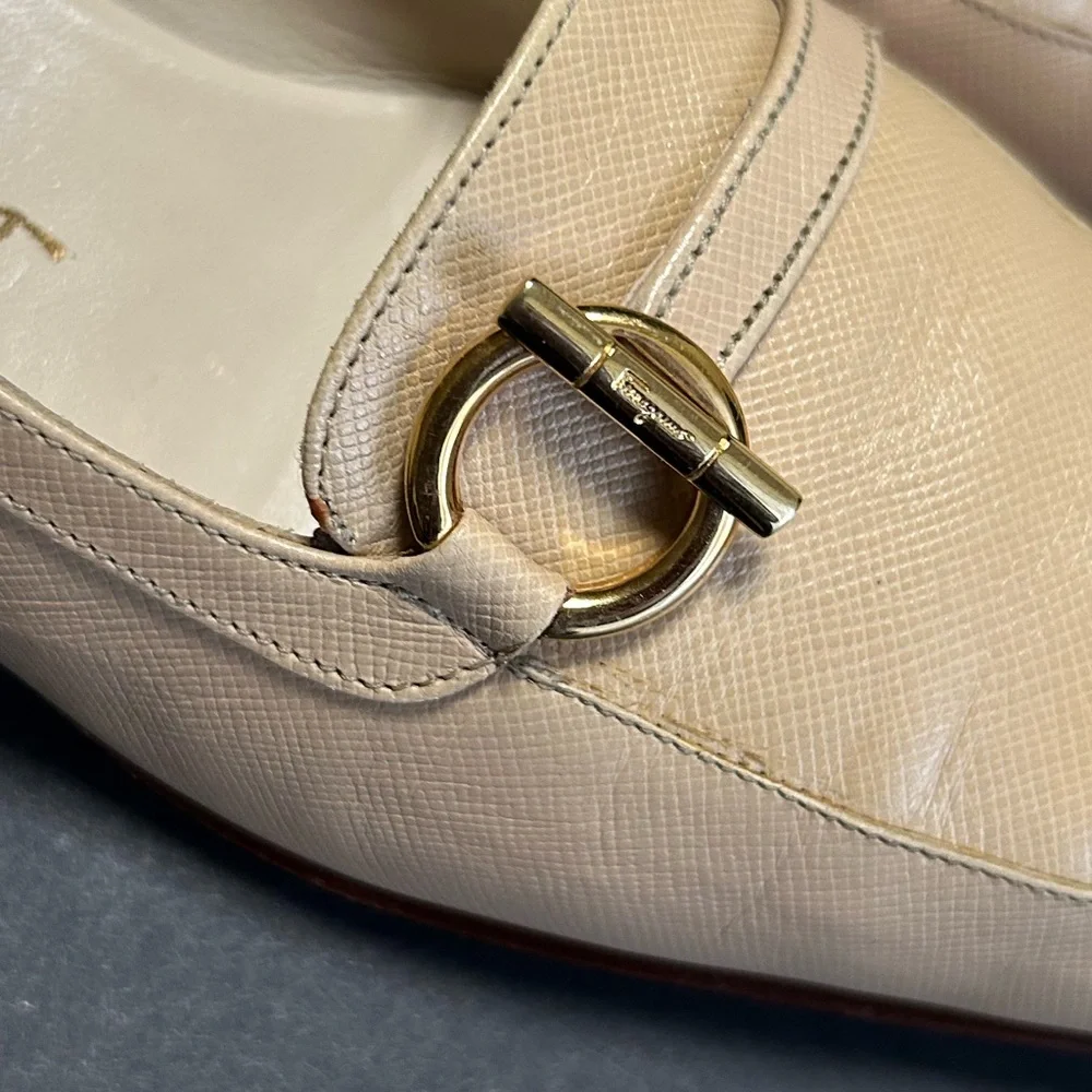 Salvatore Ferragamo Beige and Brown Loafers - Picture 9 of 17